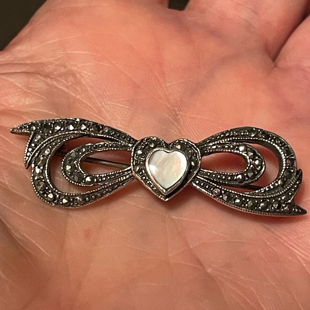 Sterling and Marcasite Brooch